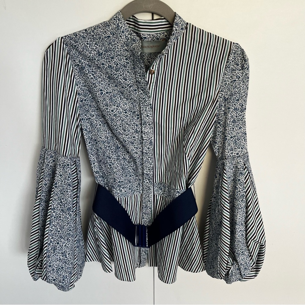 Silvia Tcherassi cotton puffed sleeves blouse - Picture 5 of 12